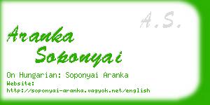 aranka soponyai business card